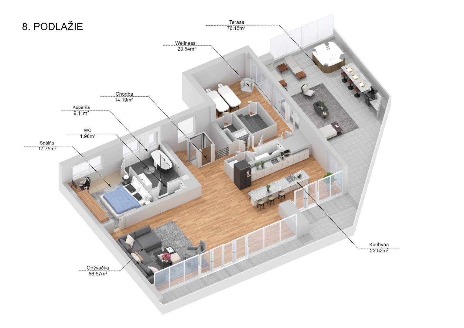 TOP Mezonet (holobyt) s terasou na ulici Páričkova v Bratislave – Nivy