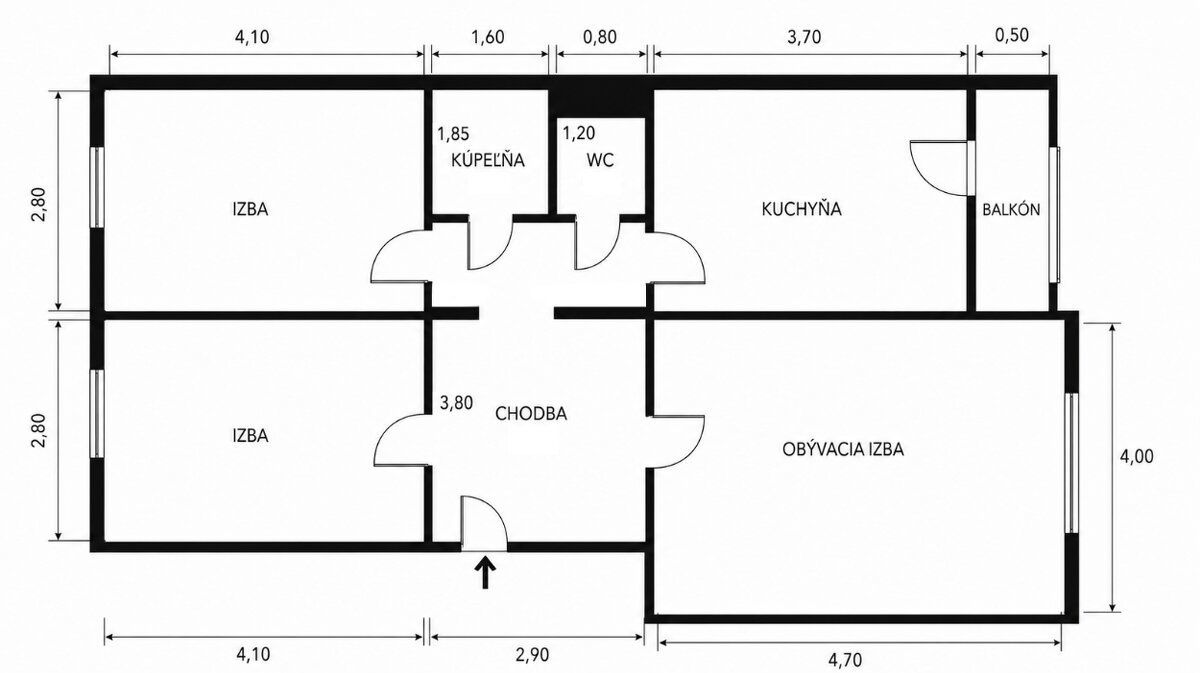 3- izbový byt na ulici Hlavačiková