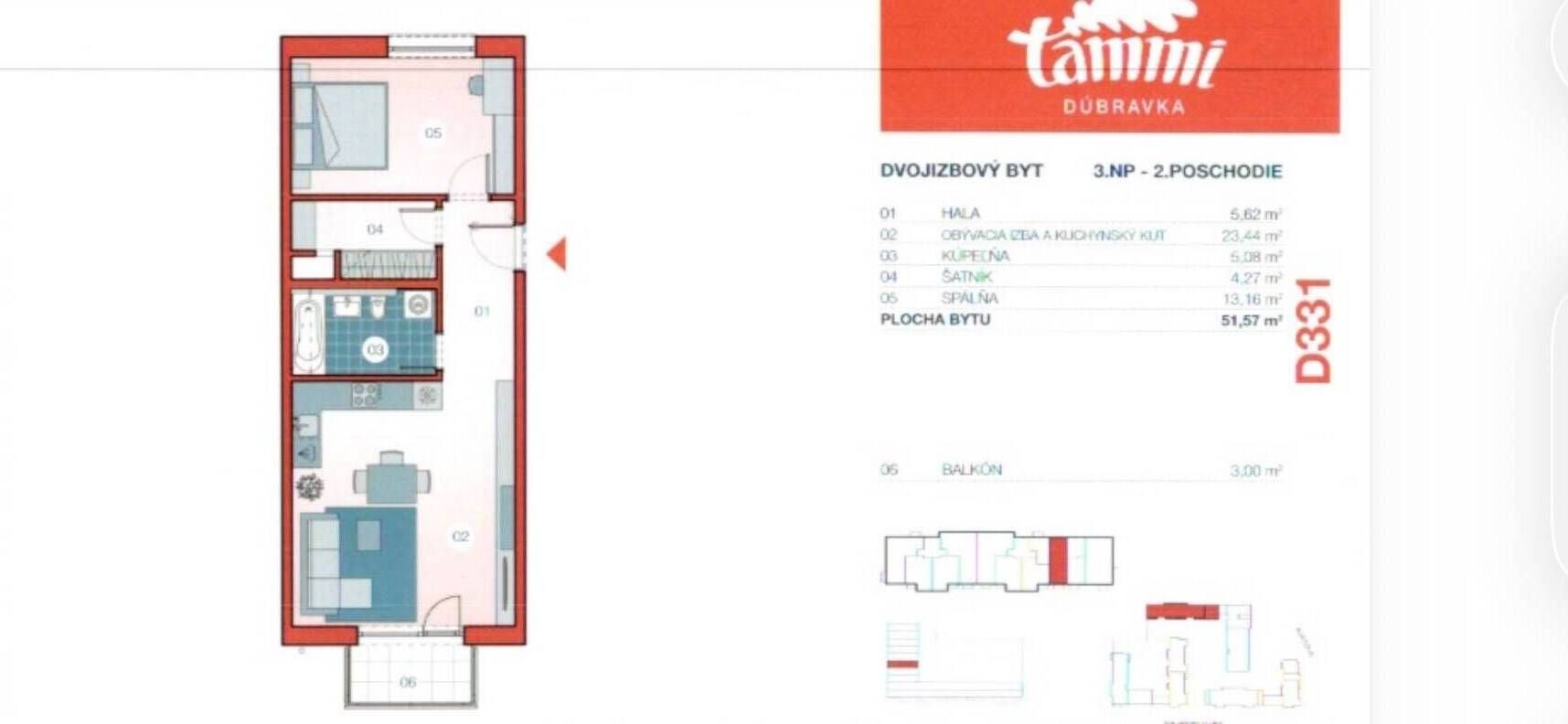 TOP 2-izbový byt s balkónom v projekte Tammi